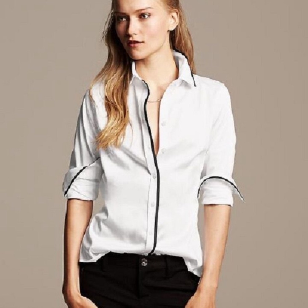 Banana Republic Non-Iron Fitted White Shirt